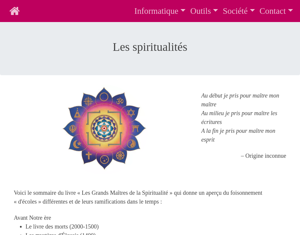 Les spiritualités du monde entier